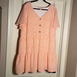 EVRI floral print neon pink dress - size 2X NWOT!